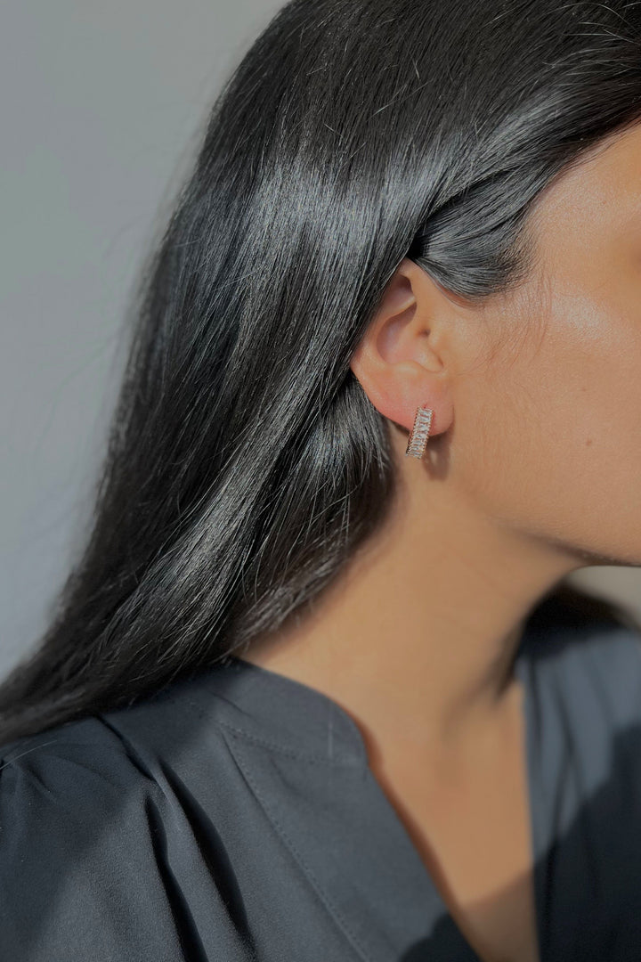 White Studded earrings